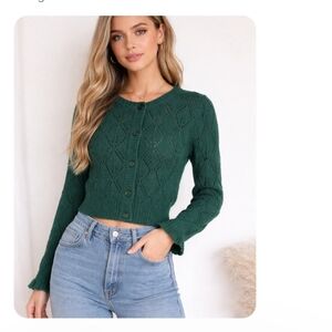 Astr Emerald Knit Cardigan Small